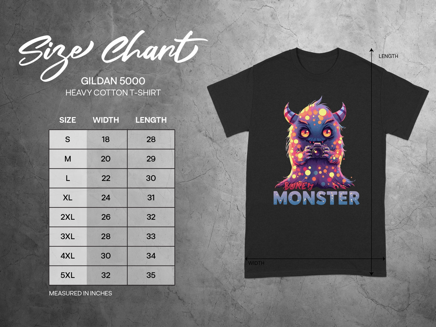 Spooky Monster Illustration Heavy Cotton T-shirt