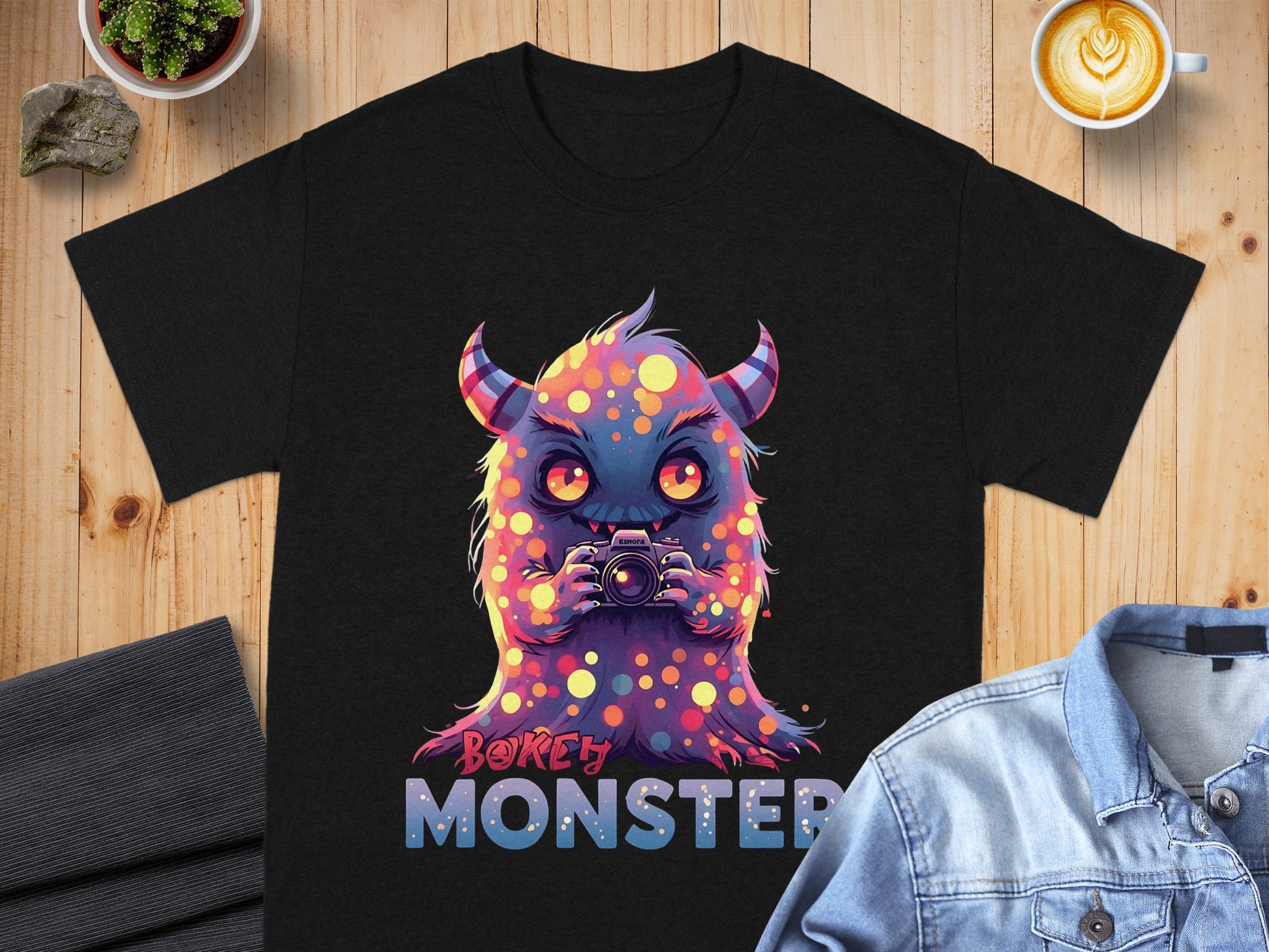 Bokeh Monster T-Shirt with Colorful Artistic Design