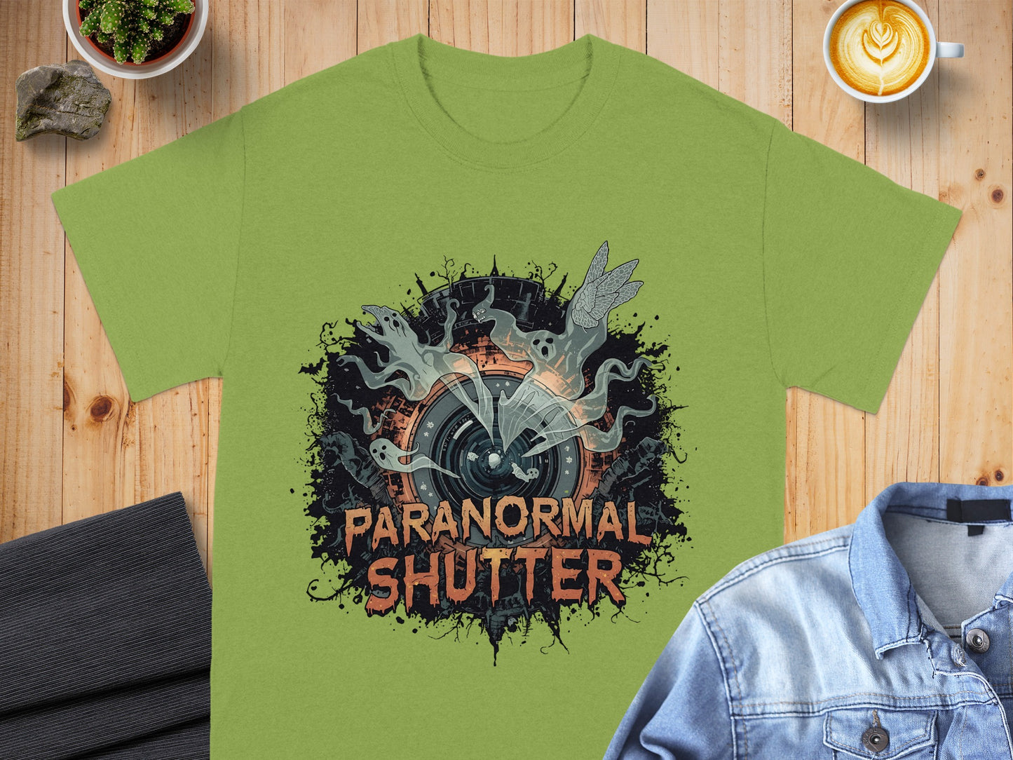 Paranormal Shutter Graphic Design T-shirt