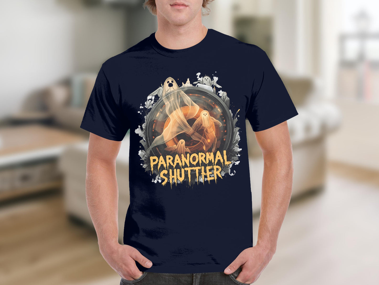 Paranormal Shutter Ghost Design Men's T-shirt