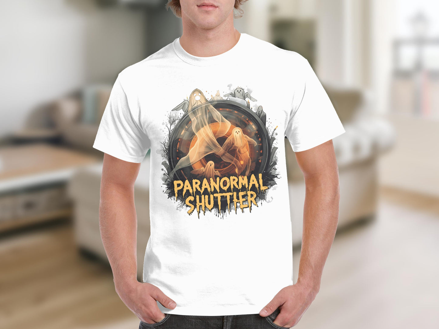 Paranormal Shutter Ghostly Design T-Shirt