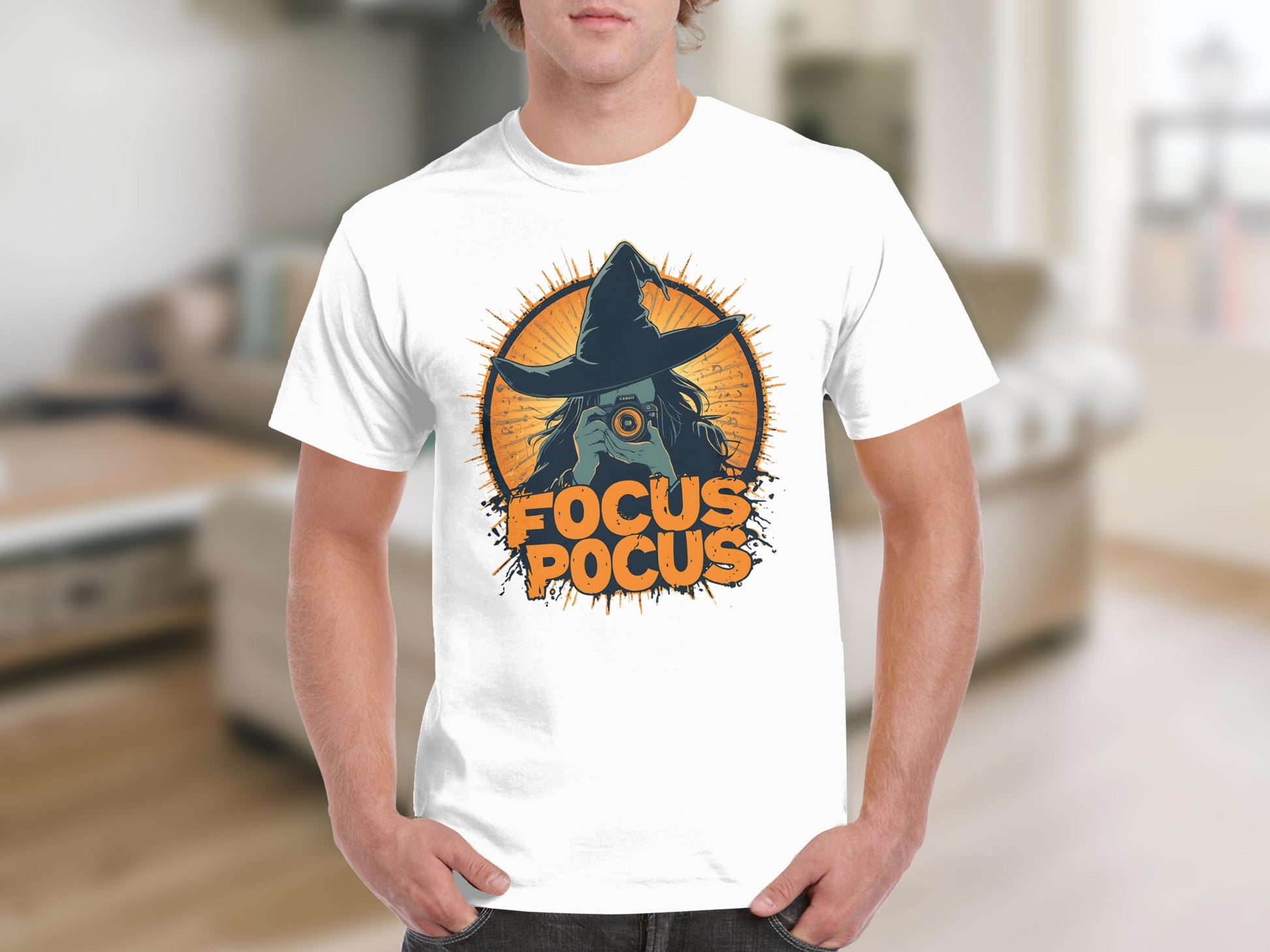 Focus Pocus Witch with Camera Graphic T-shirt