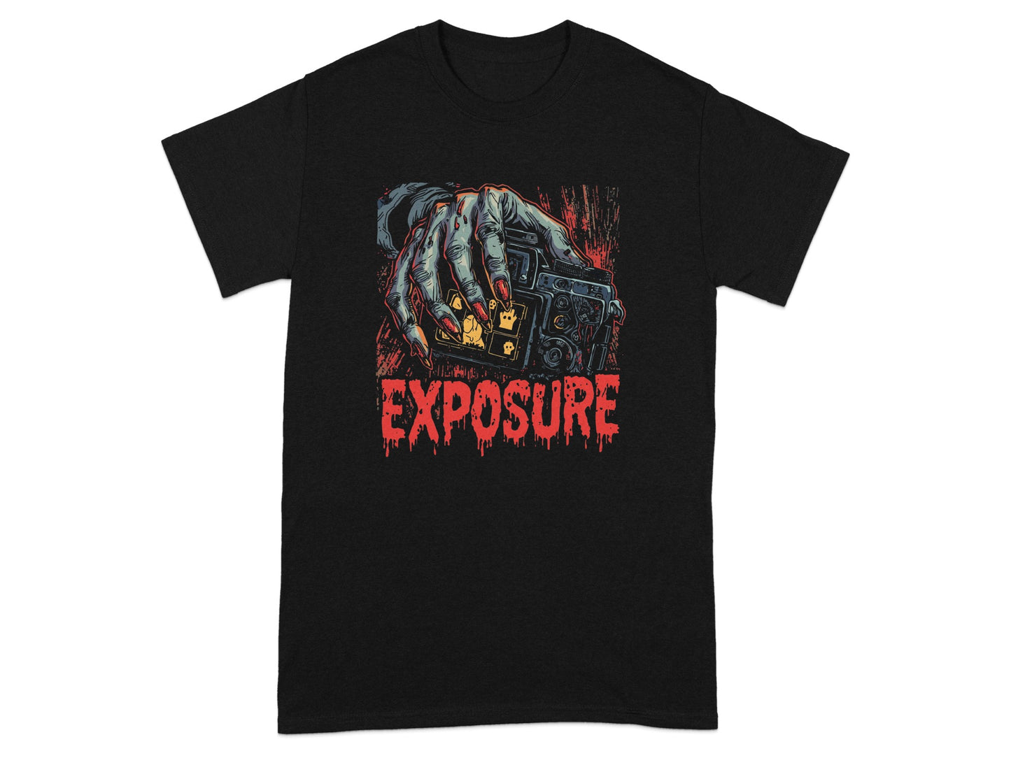 Creepy Exposure Graphic Tee Perfect for Horror Fans