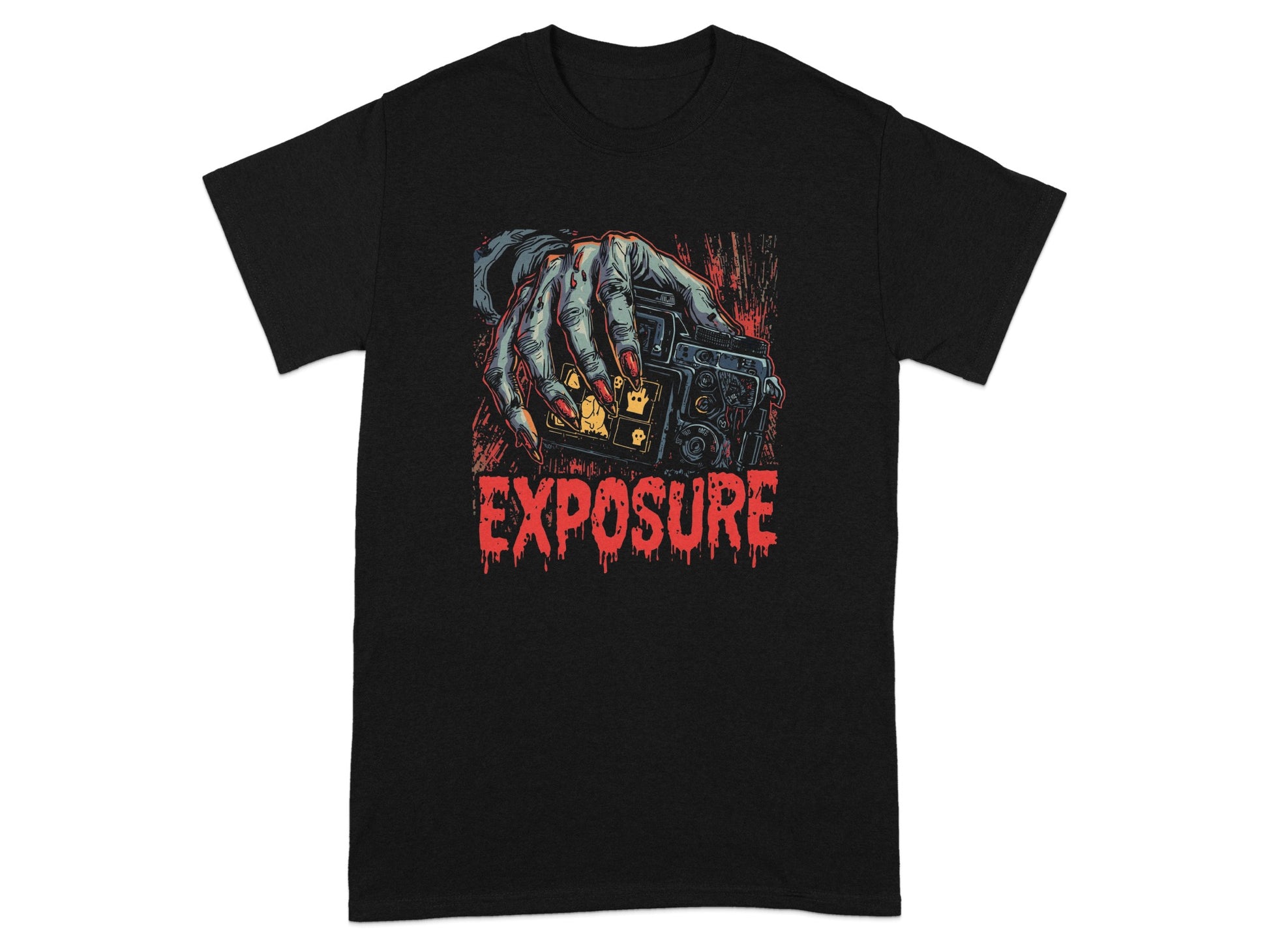 Creepy Exposure Graphic Tee Perfect for Horror Fans