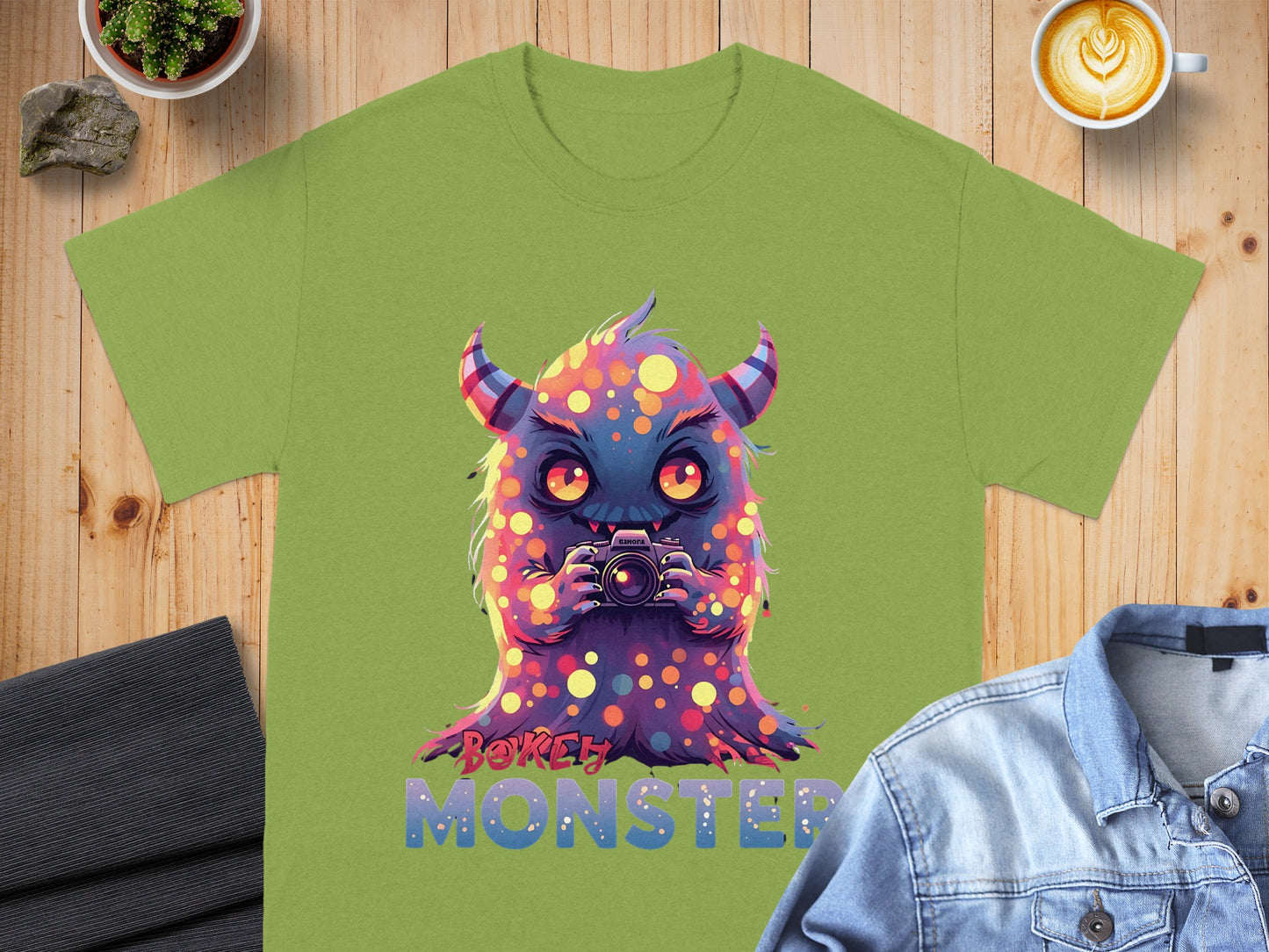 Colorful Bokeh Monster Character Artwork T-Shirt