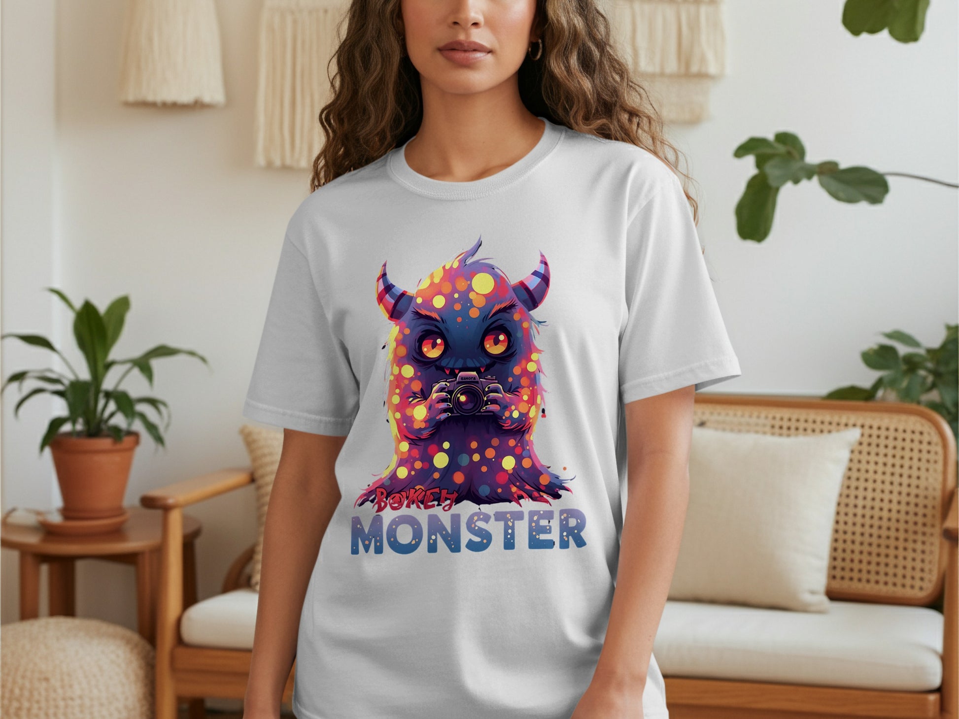 Adorable Monster Graphic Design Print T-Shirt