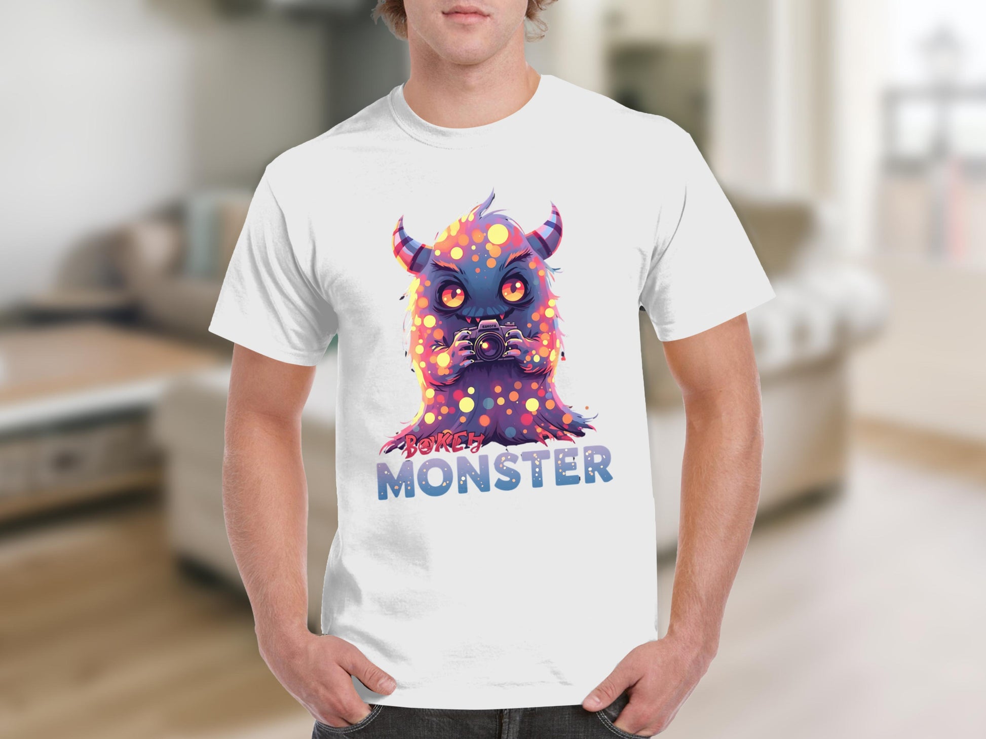 Playful Big Eyed Monster Graphic Design Shirt