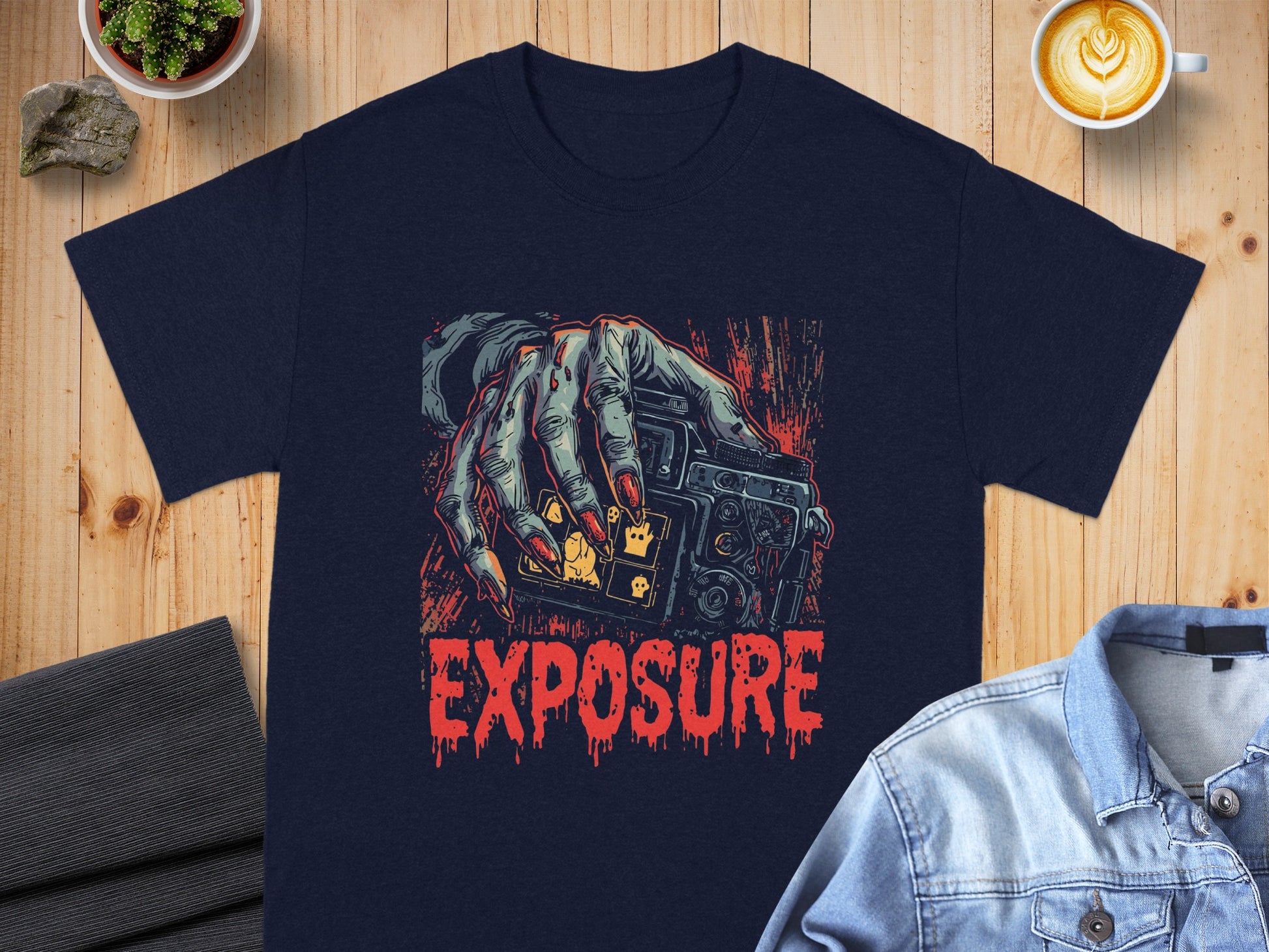 Scary Hand Holding Camera Exposure T-shirt