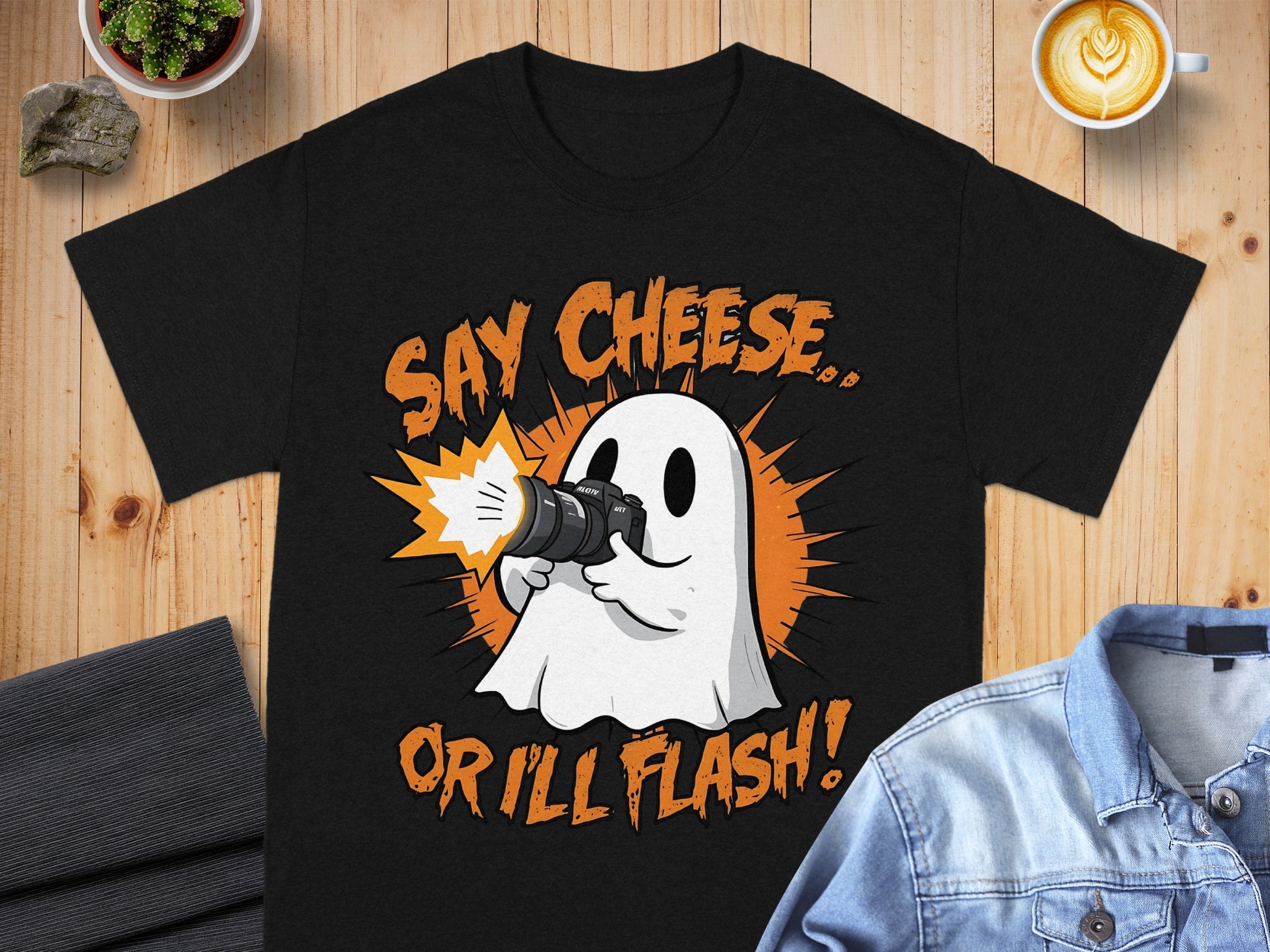 Say Cheese or I'll Flash Ghost Photography Tee