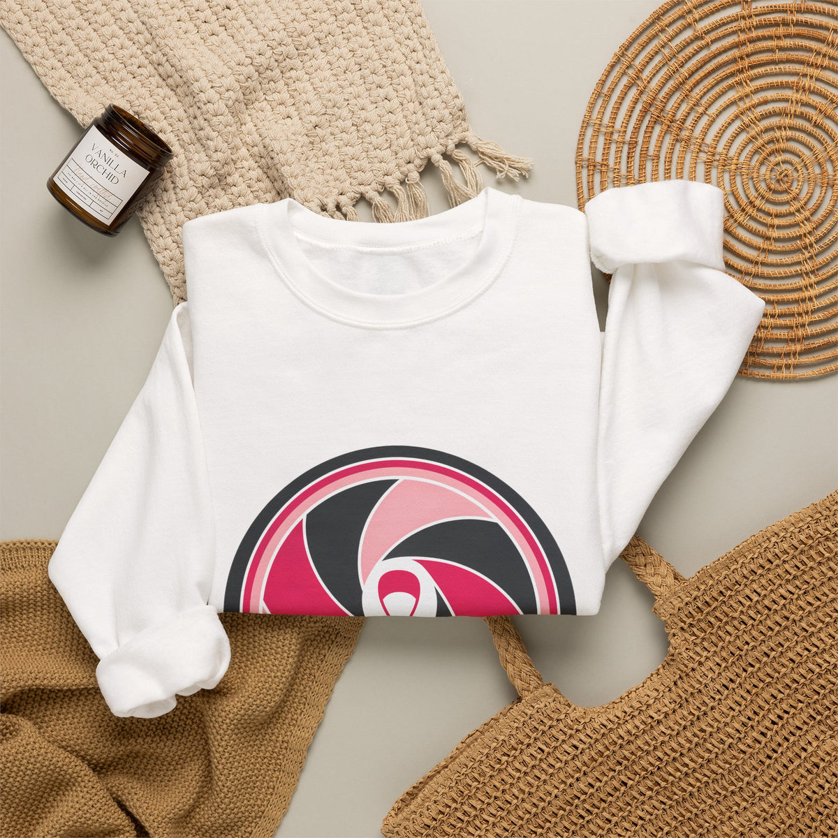 Aperture Ribbon — Breast Cancer Awareness Crewneck (Photographer Collection)
