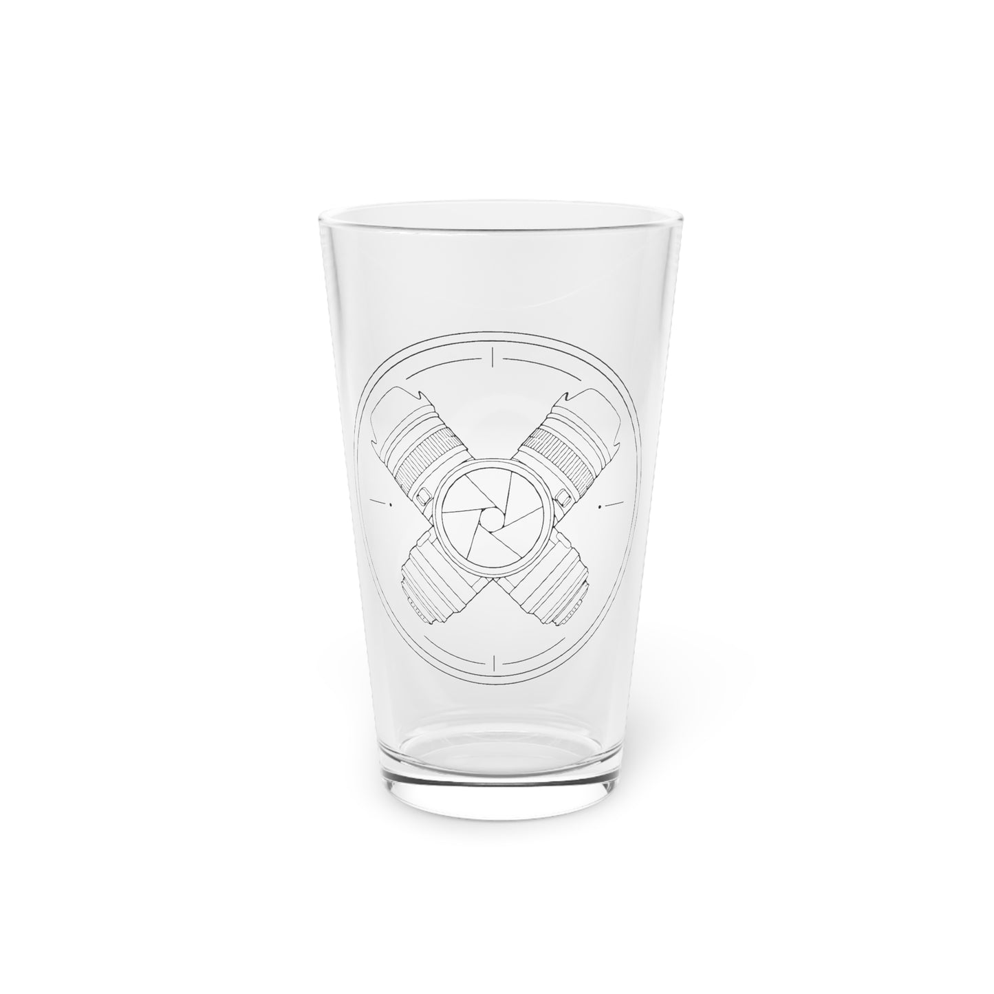 Shutter Emblem Photographer Pint Glass