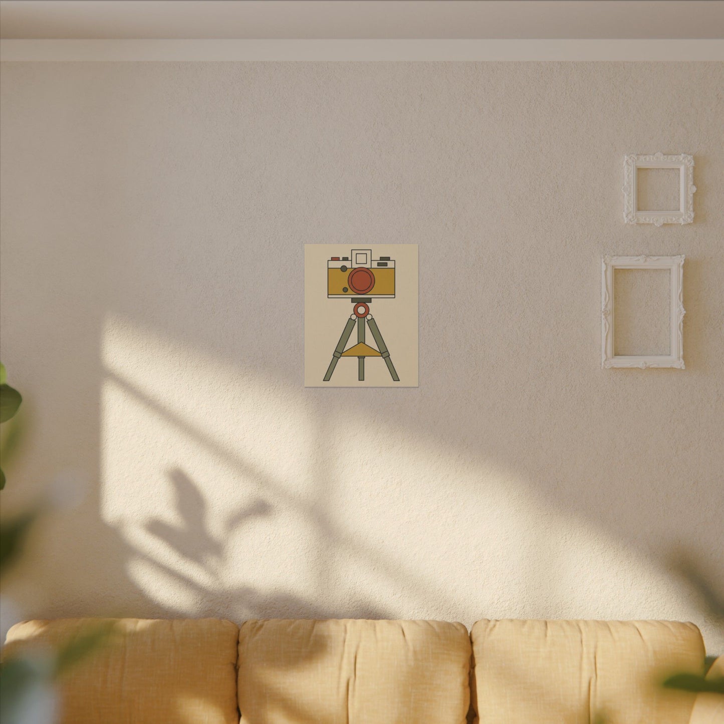 Mid-Century Camera and Tripod Canvas Wall Art