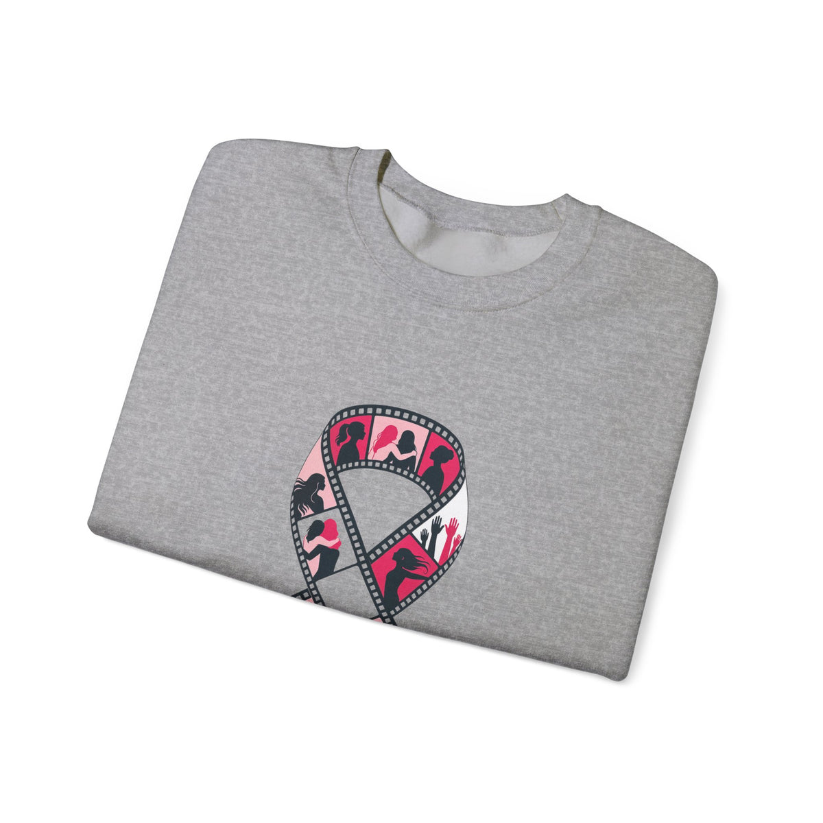 Film Strip Ribbon — Breast Cancer Awareness Crewneck (Photographer Collection)