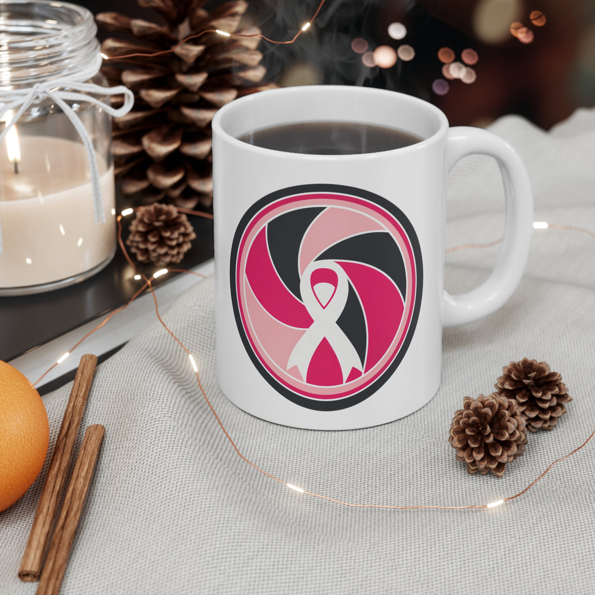 Aperture Ribbon — Breast Cancer Awareness Mug (Photographer Collection)