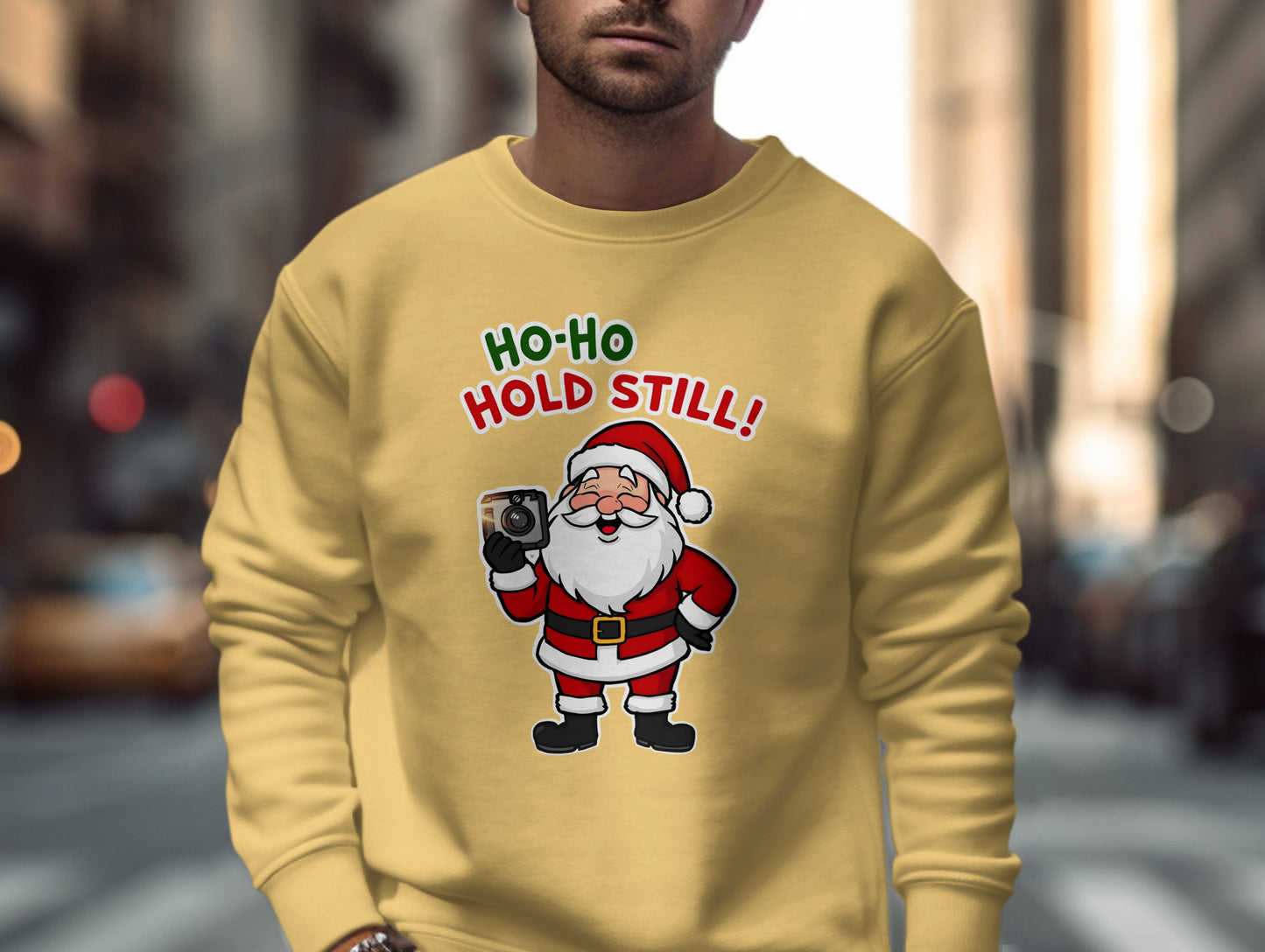 Ho-Ho Hold Still Santa Claus Christmas Sweatshirt
