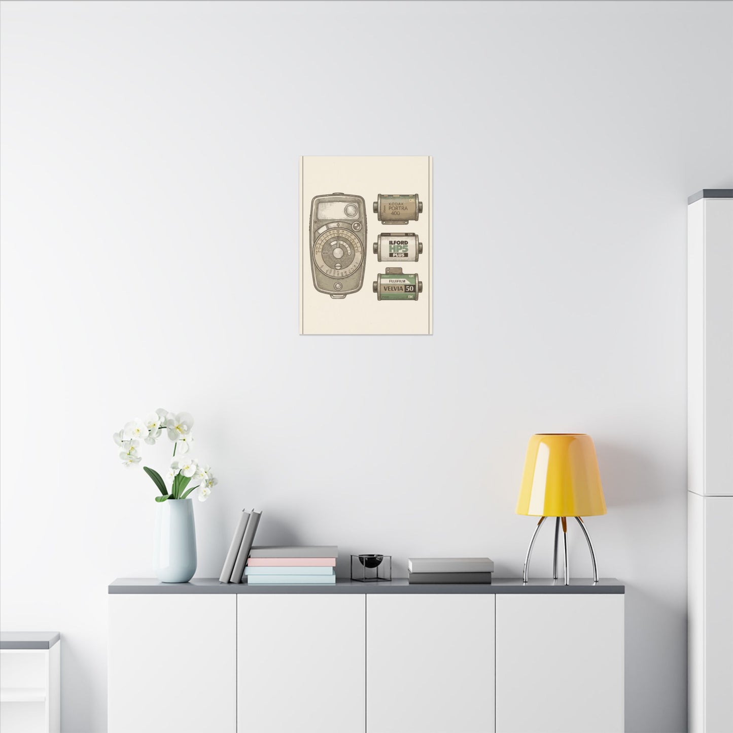 Vintage Light Meter and Film Canvas Wall Art