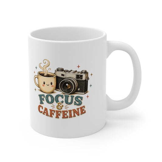 Focus and Caffeine Photographer Mug 11oz