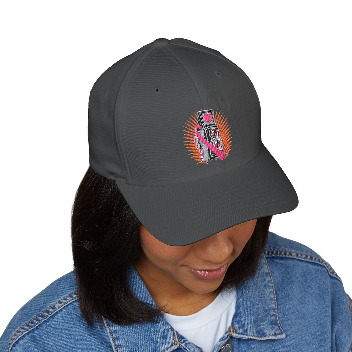 Shoot for a Cure — Breast Cancer Awareness Embroidered Cap (Photographer Collection)