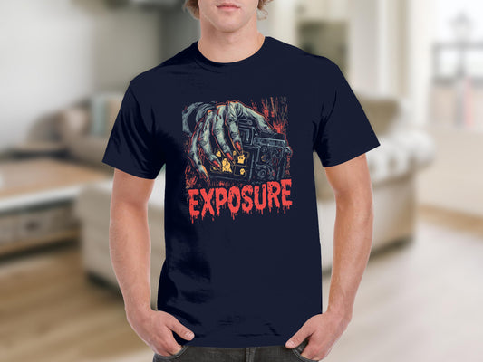 Horror Hand Holding Camera Exposure T-shirt