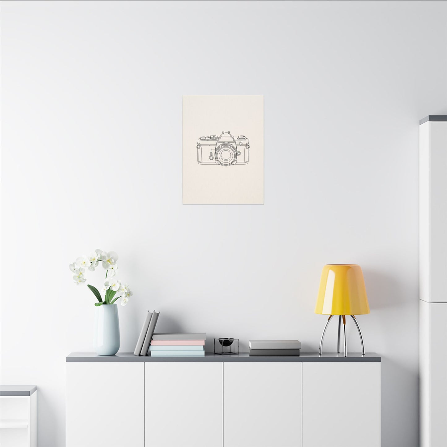 Line Art Camera Canvas Wall Art