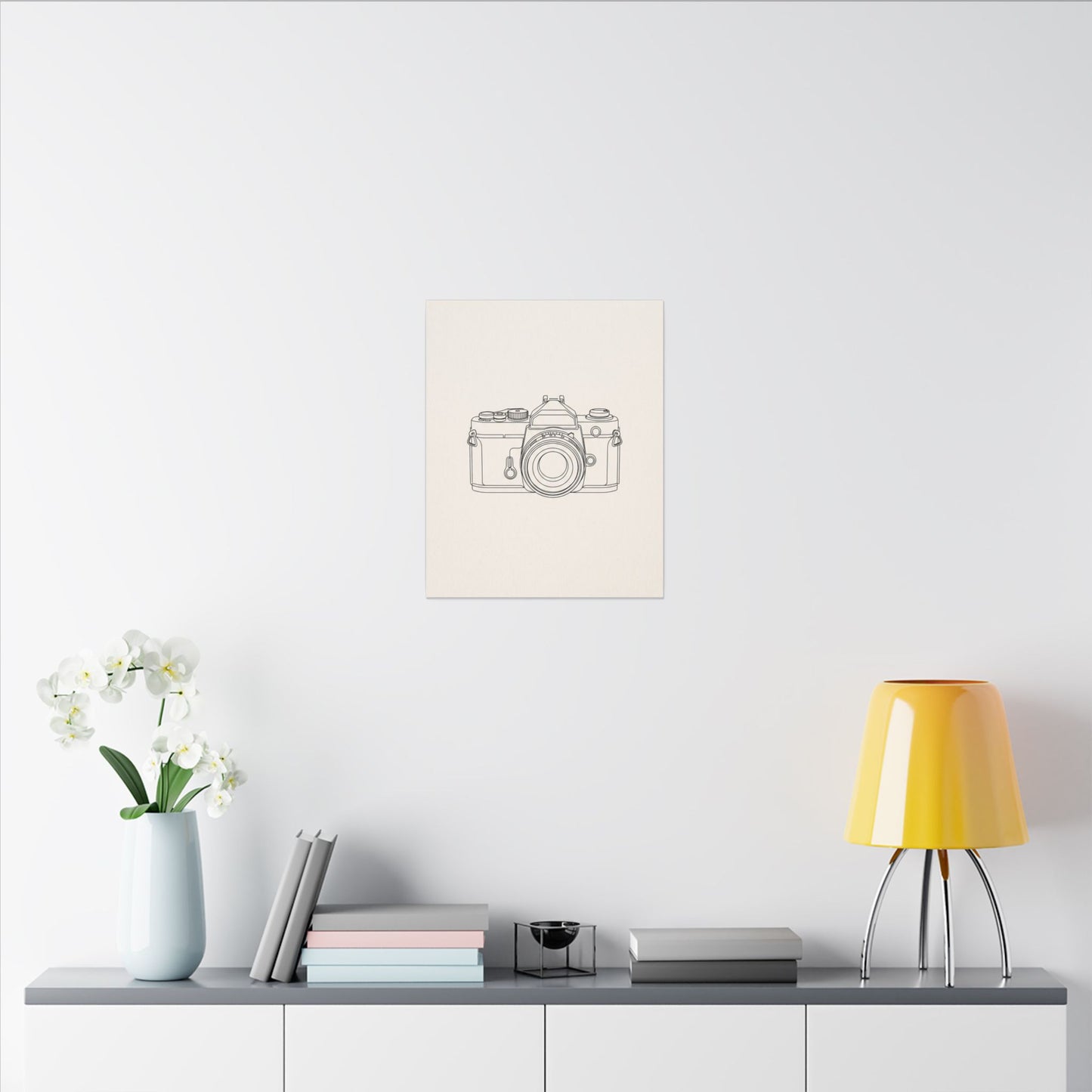 Line Art Camera Canvas Wall Art