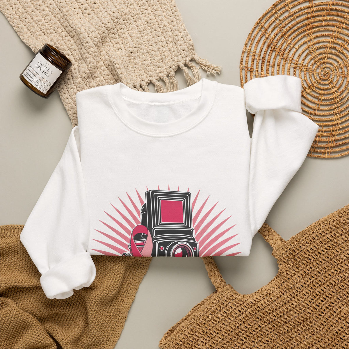 Shoot for a Cure — Breast Cancer Awareness Crewneck (Photographer Collection)