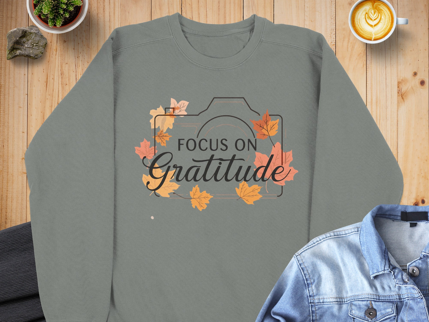 Focus On Gratitude With Autumn Leaves Sweatshirt