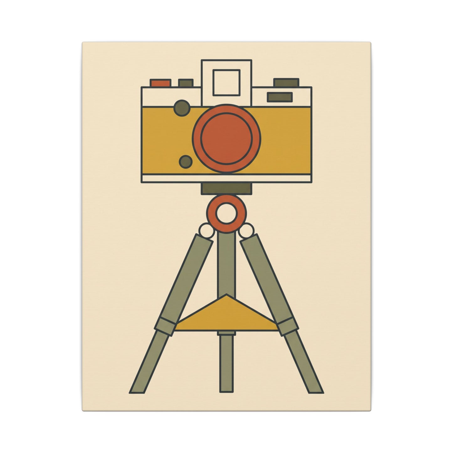 Mid-Century Camera and Tripod Canvas Wall Art