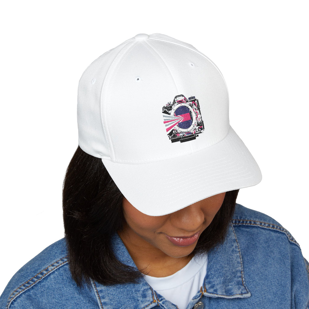 Shutter / Early Detection — Breast Cancer Awareness Embroidered Cap (Photographer Collection)