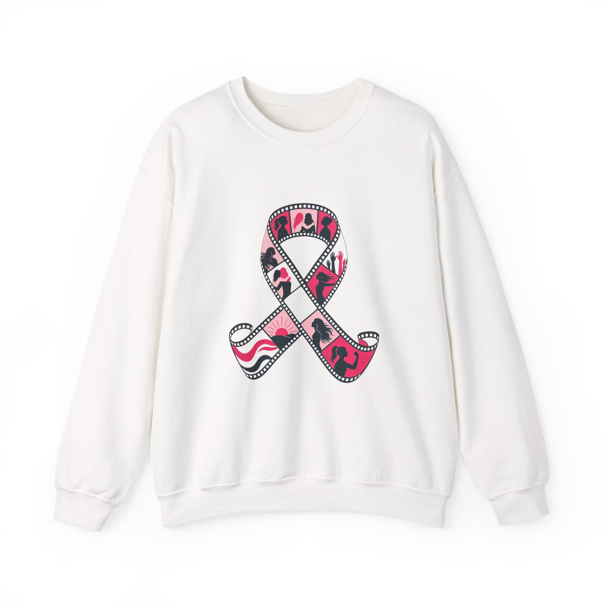 Film Strip Ribbon — Breast Cancer Awareness Crewneck (Photographer Collection)