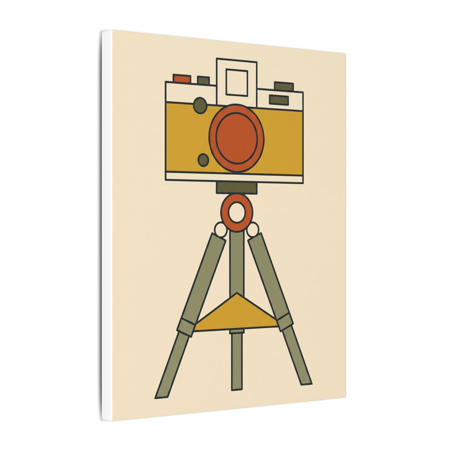 Mid-Century Camera and Tripod Canvas Wall Art