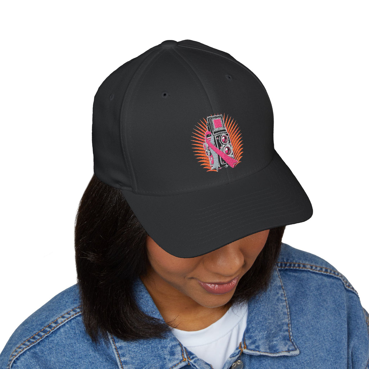 Shoot for a Cure — Breast Cancer Awareness Embroidered Cap (Photographer Collection)
