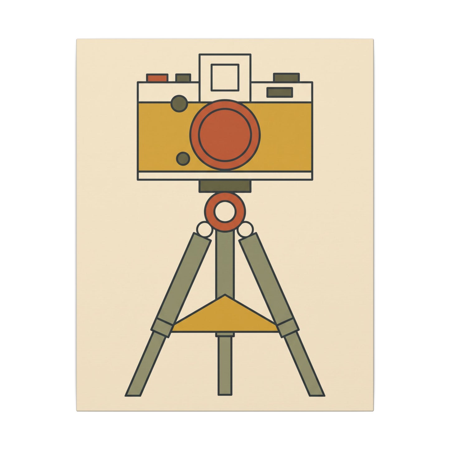 Mid-Century Camera and Tripod Canvas Wall Art