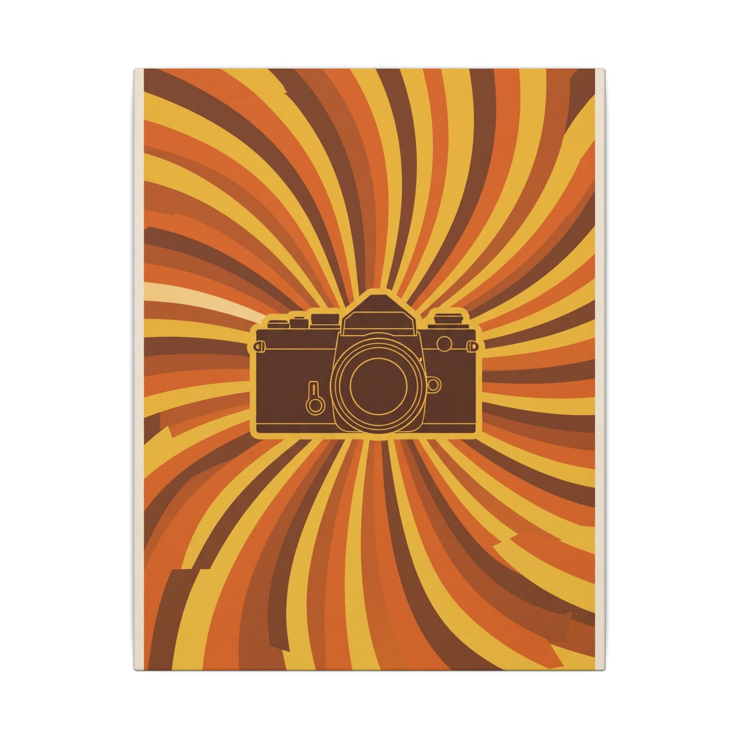Retro 70s Camera Sunburst Canvas Wall Art