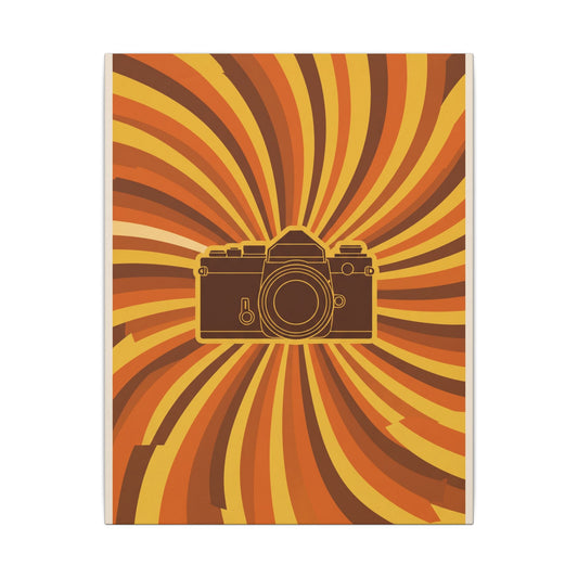 Retro 70s Camera Sunburst Canvas Wall Art