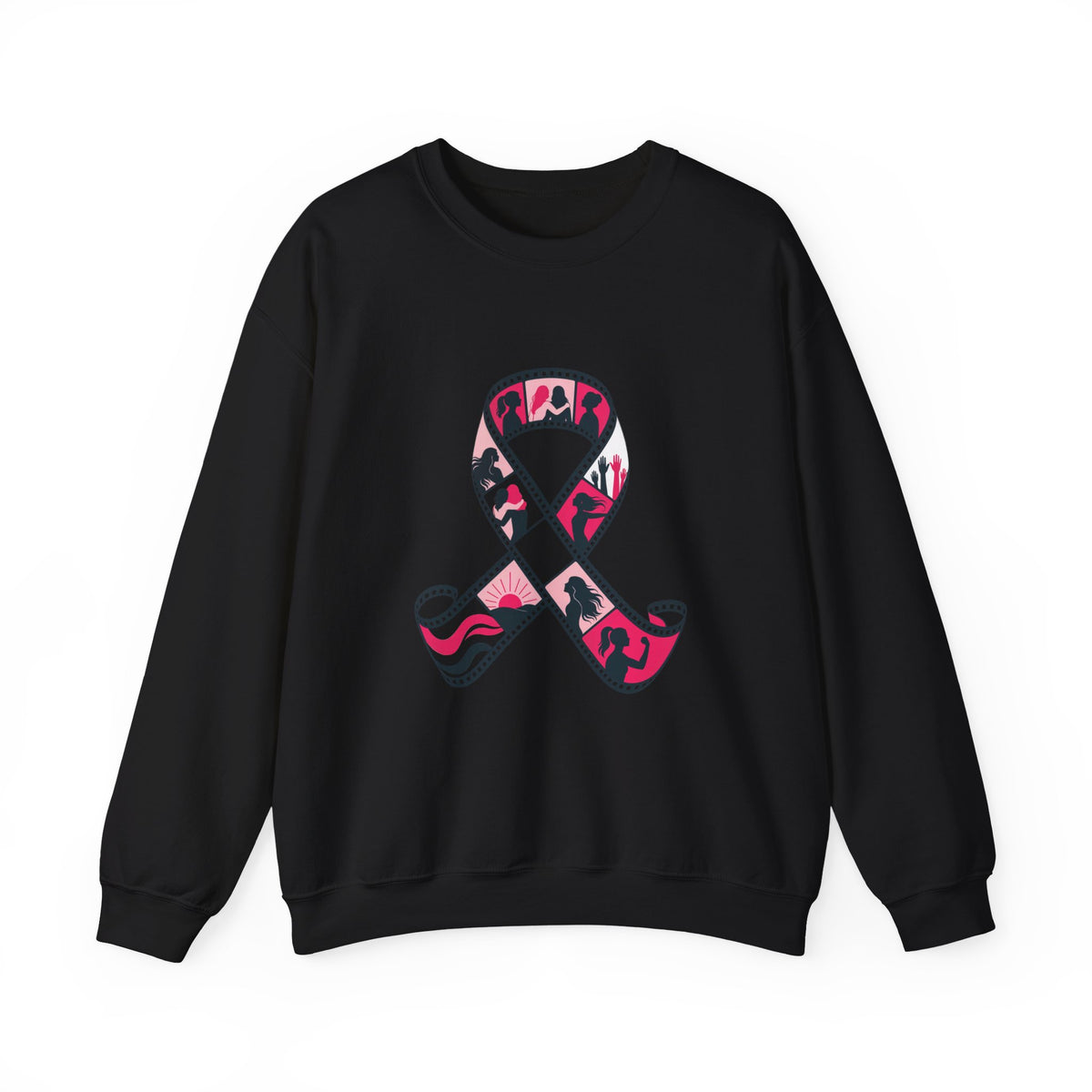 Film Strip Ribbon — Breast Cancer Awareness Crewneck (Photographer Collection)
