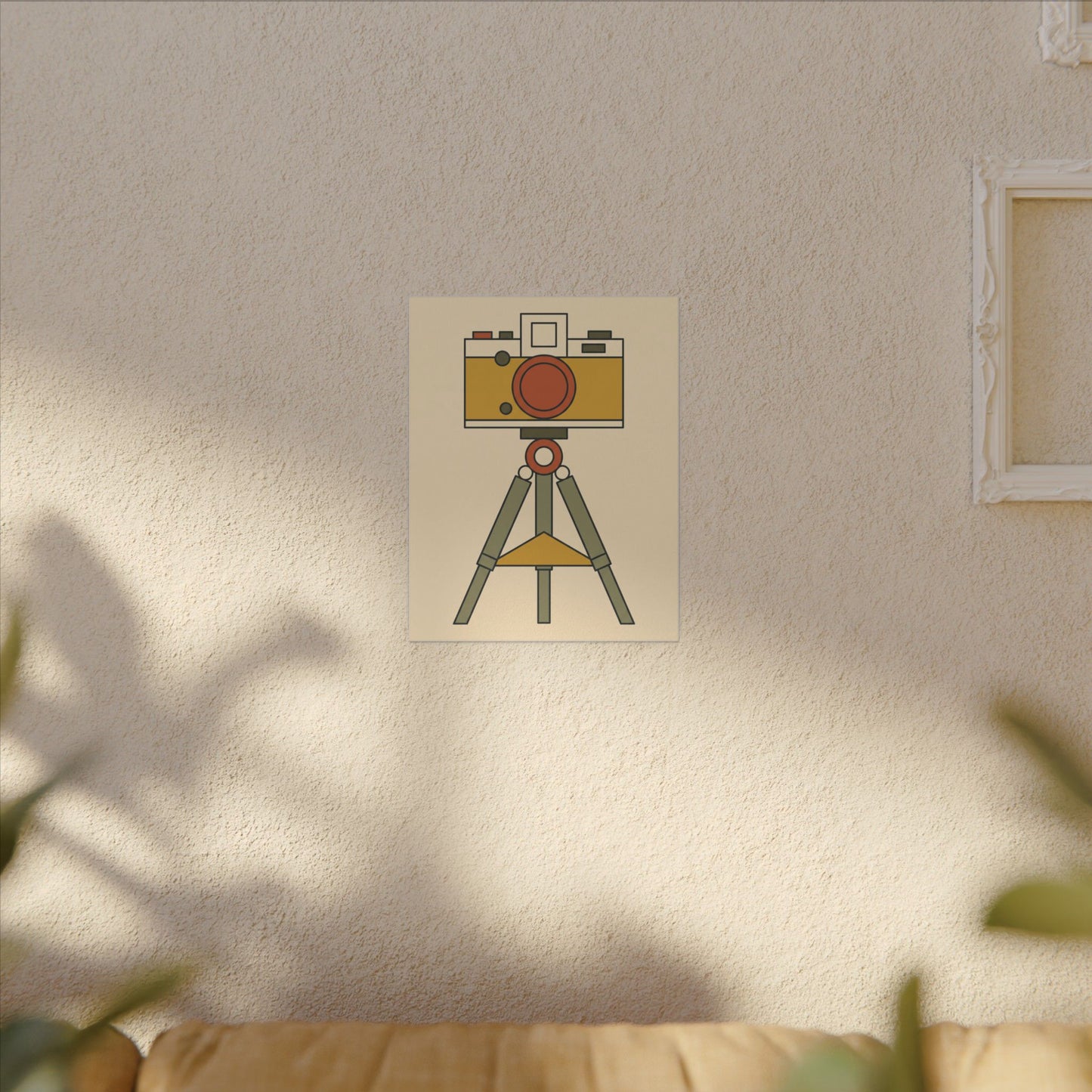 Mid-Century Camera and Tripod Canvas Wall Art