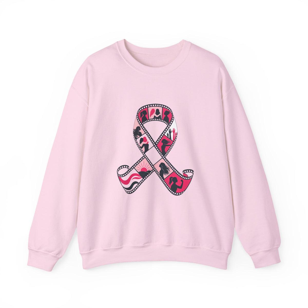 Film Strip Ribbon — Breast Cancer Awareness Crewneck (Photographer Collection)