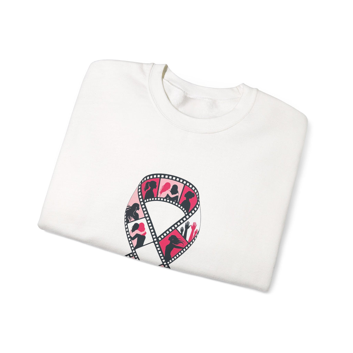 Film Strip Ribbon — Breast Cancer Awareness Crewneck (Photographer Collection)