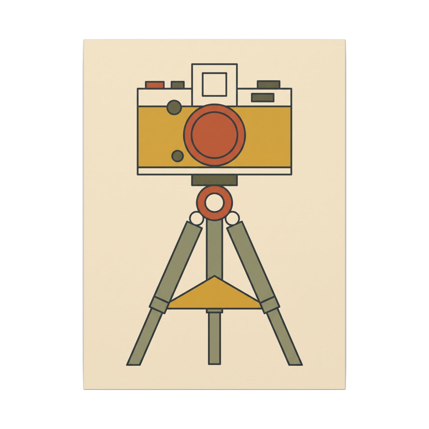 Mid-Century Camera and Tripod Canvas Wall Art
