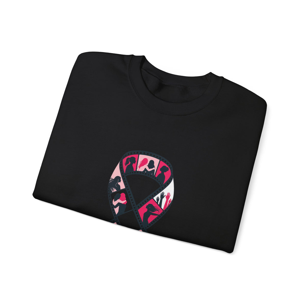 Film Strip Ribbon — Breast Cancer Awareness Crewneck (Photographer Collection)