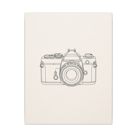 Line Art Camera Canvas Wall Art