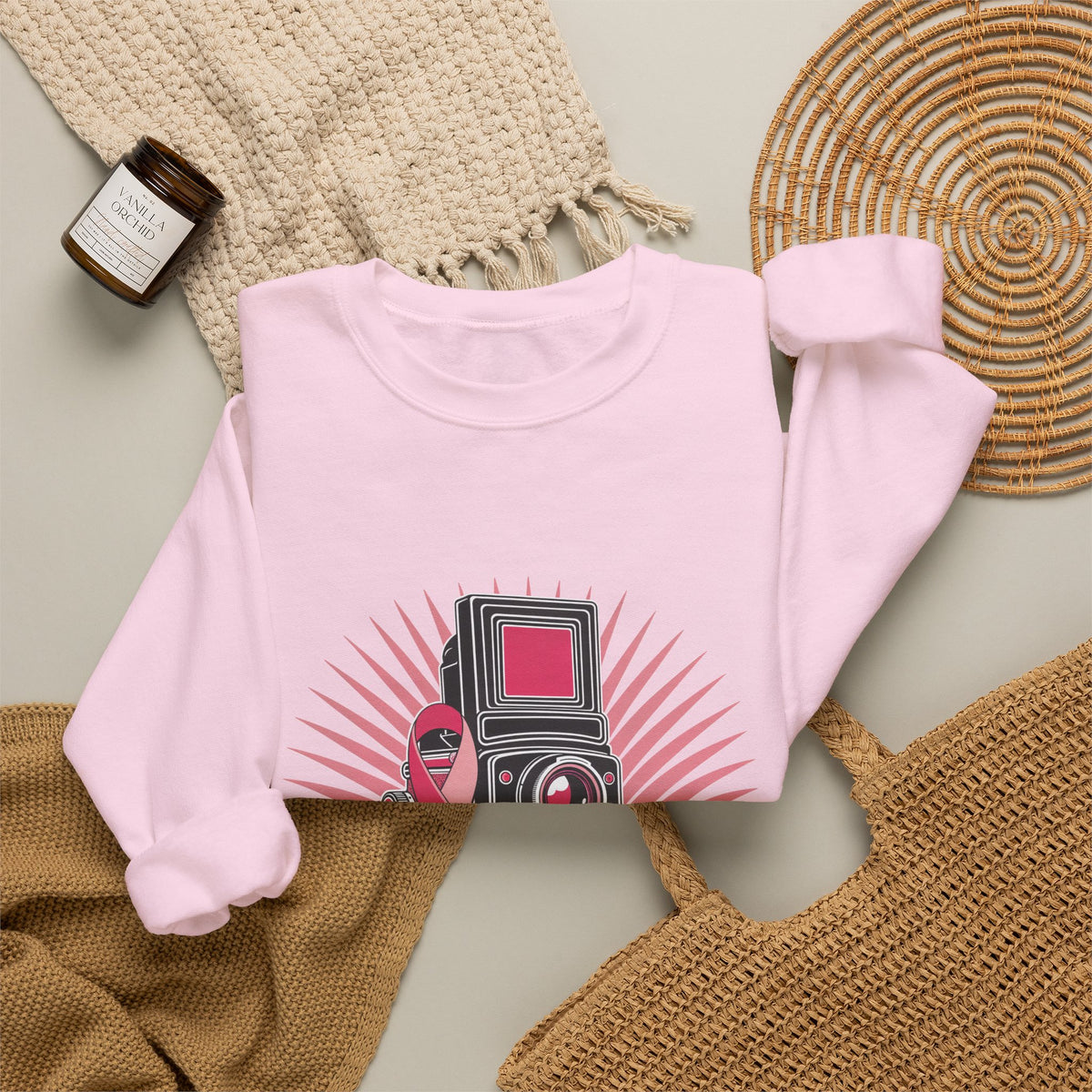 Shoot for a Cure — Breast Cancer Awareness Crewneck (Photographer Collection)
