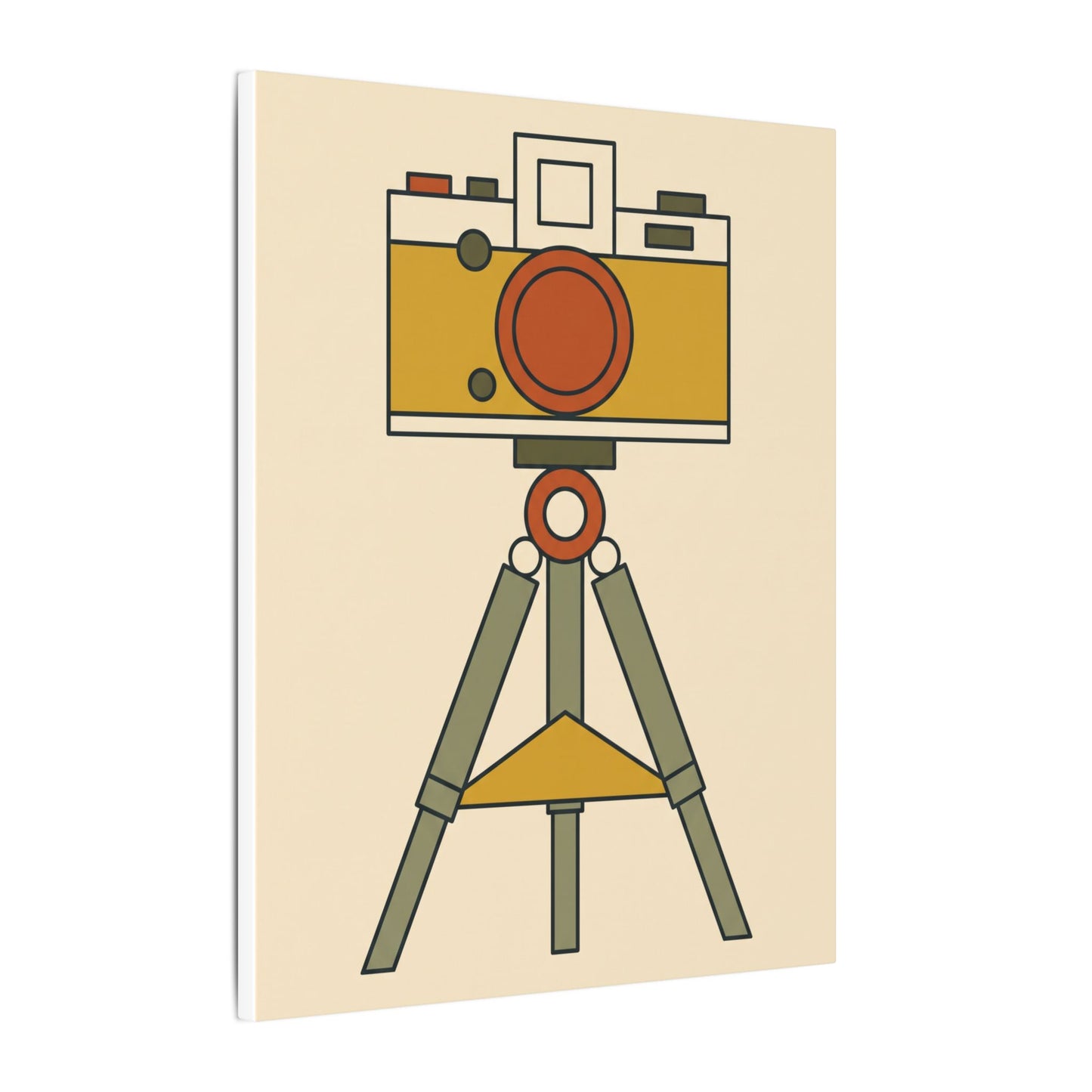 Mid-Century Camera and Tripod Canvas Wall Art