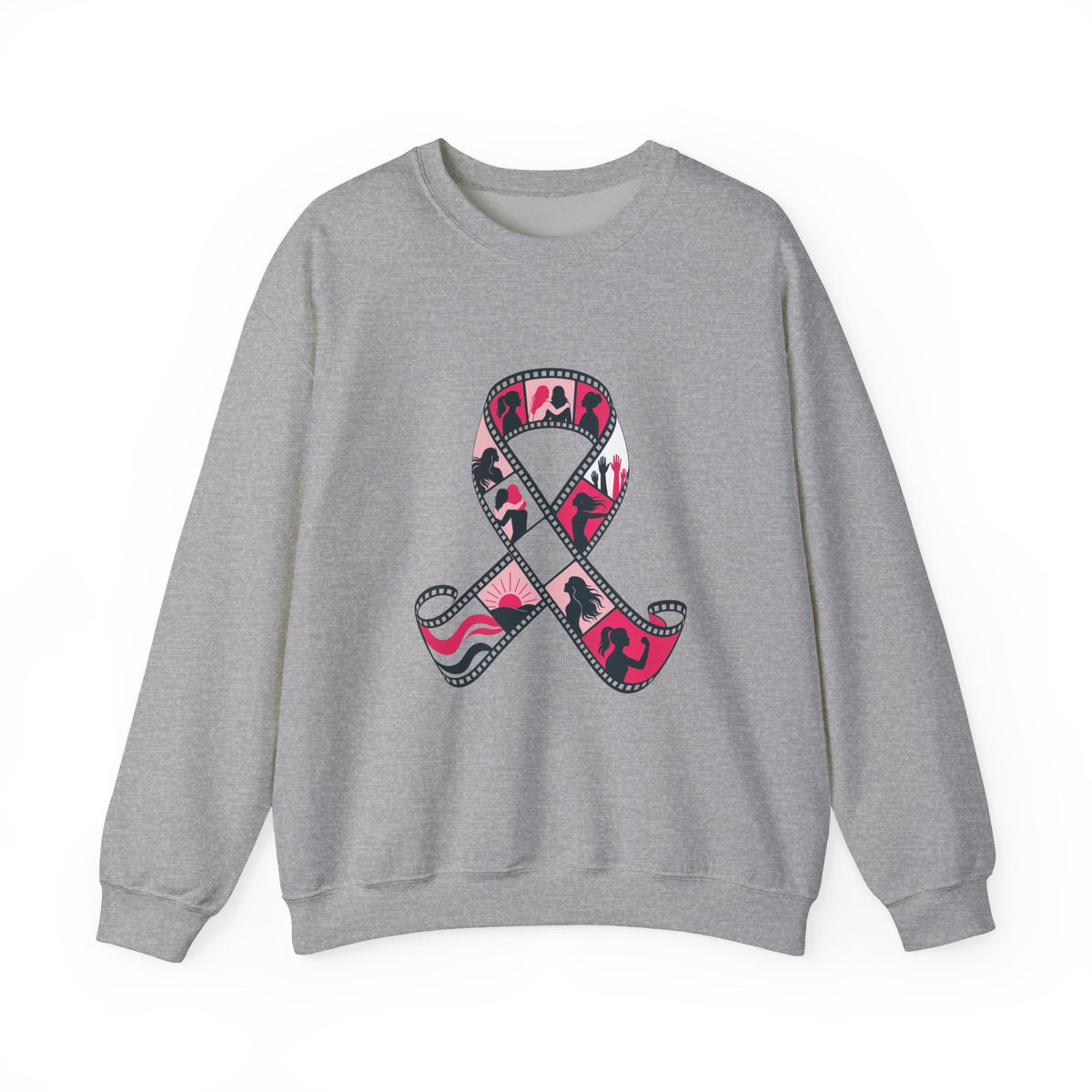 Film Strip Ribbon — Breast Cancer Awareness Crewneck (Photographer Collection)