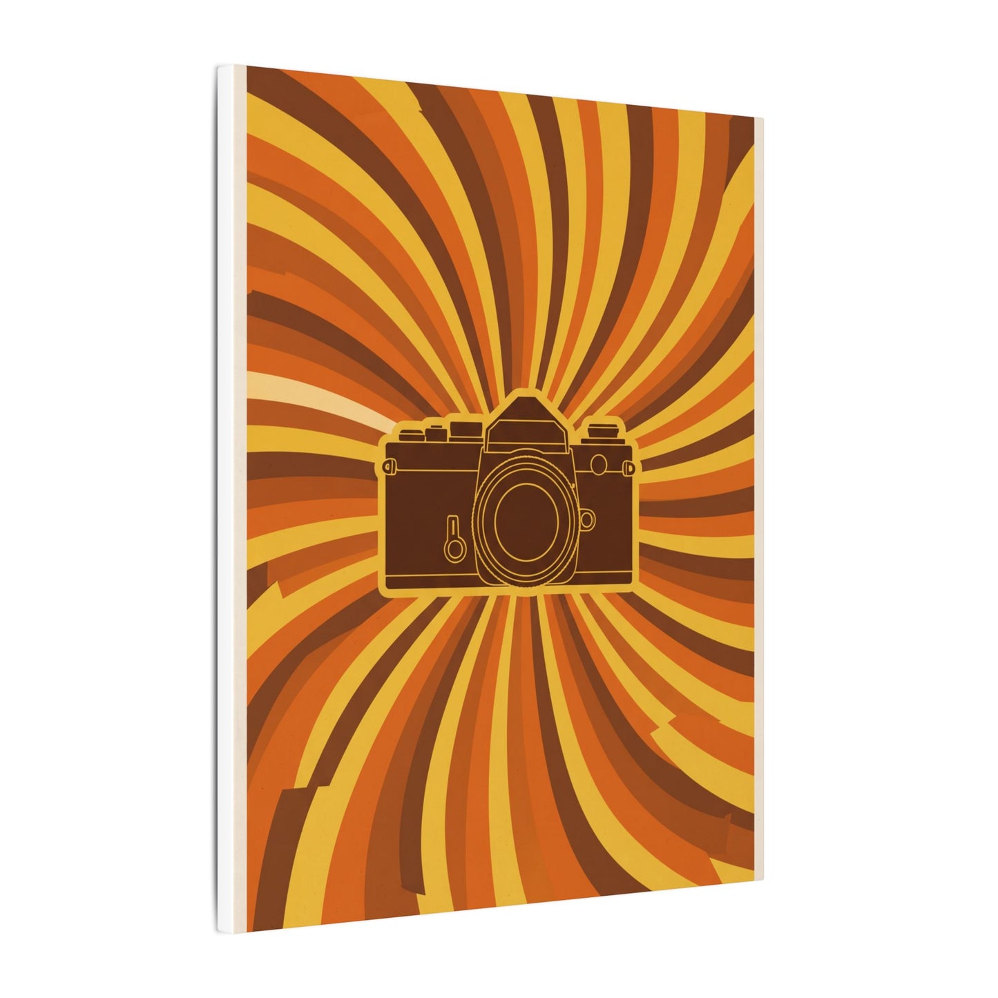 Retro 70s Camera Sunburst Canvas Wall Art