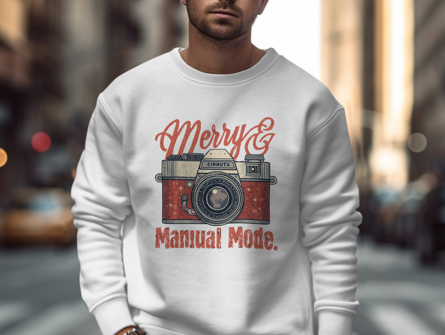 Merry Manual Mode Camera Graphic Design Sweatshirt