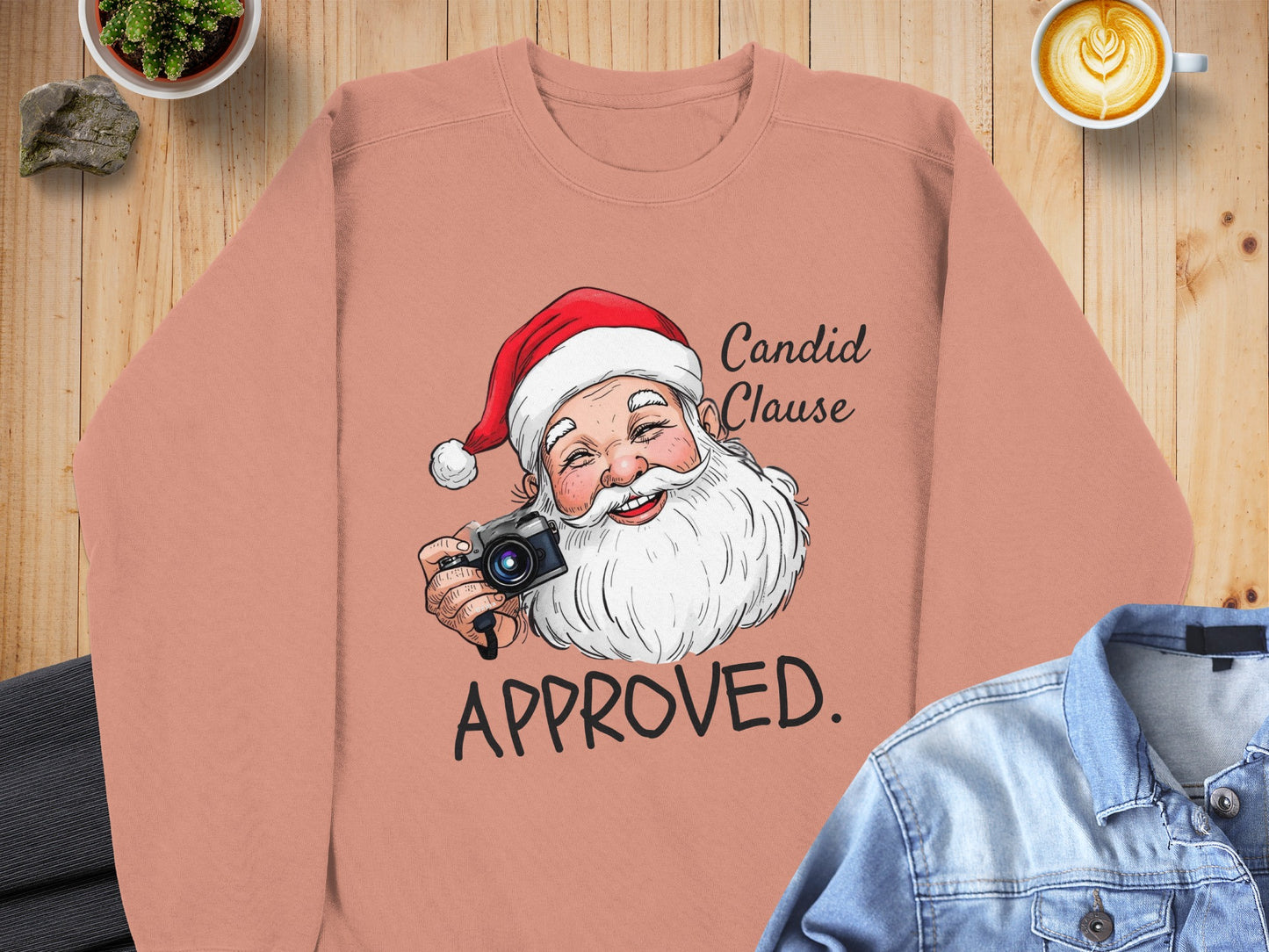 Candid Clause Approved Festive Santa Illustration Sweater