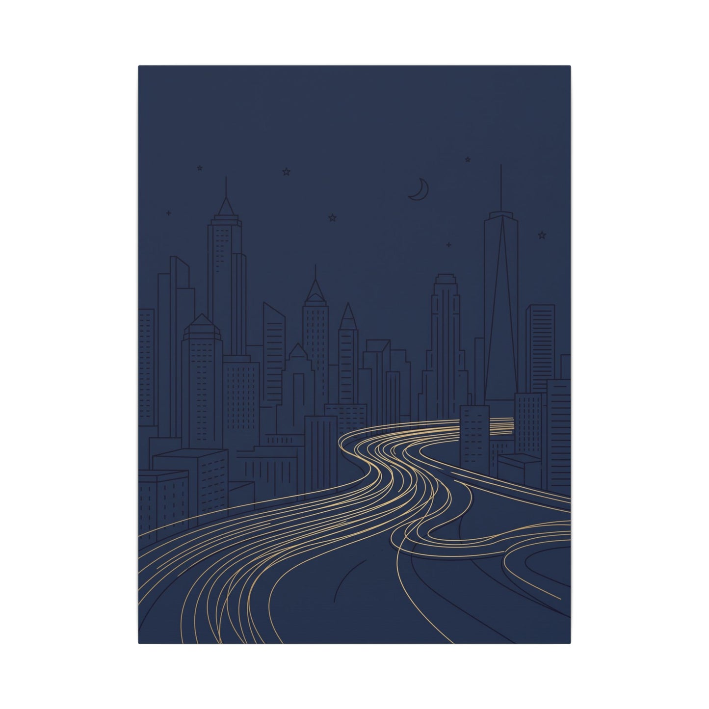 City Light Trails Canvas Wall Art