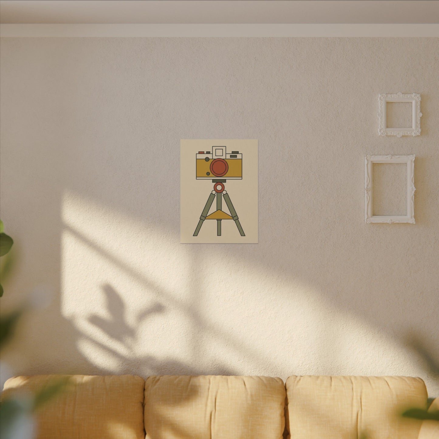 Mid-Century Camera and Tripod Canvas Wall Art